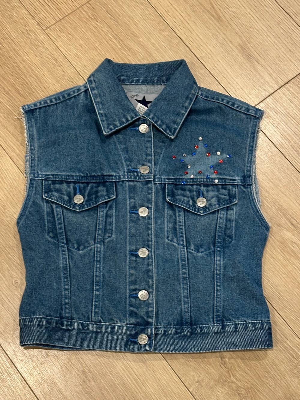Star Blue Denim Vest - Small